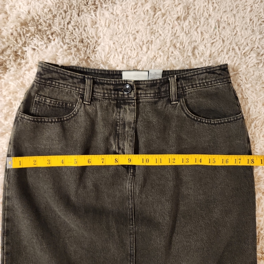 *Newport News Women's Black Denim Mermaid Skirt W/ Yellow Threading Size 8* - Picture 5 of 6